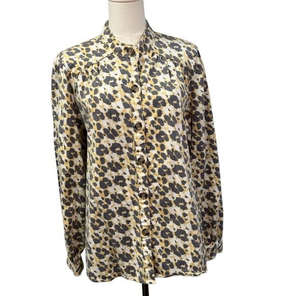 Cabi Providence Shirt Jacket #5854 Gray White Yellow‎ Print spring Woman’s large - Picture 1 of 15